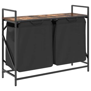 vidaXL W&auml;schekorb 2 F&auml;cher mit Ablage R&auml;uchereiche