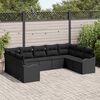 vidaXL Gartensofa-set mit Speicher 9 pcs Schwarz Poly-Rattan