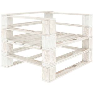 vidaXL Outdoor-Sessel Paletten Holz Wei&szlig;