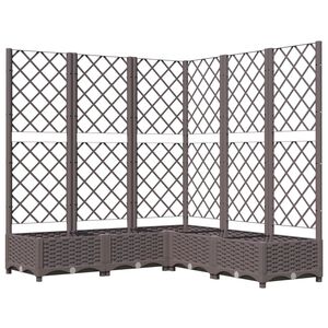 vidaXL Pflanzk&uuml;bel mit Rankgitter Braun 120x120x121,5 cm PP