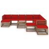 vidaXL 12-tlg. Garten-Lounge-Set mit Kissen Rot