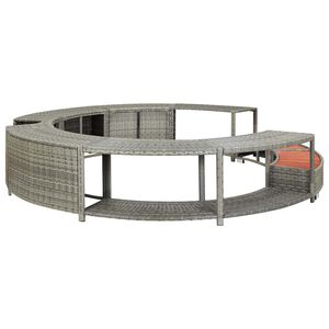 vidaXL Whirlpool-Umrandung Grau Poly Rattan