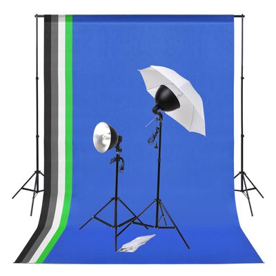 vidaXL Fotostudio-Kit mit Leuchten-Set und Hintergründen