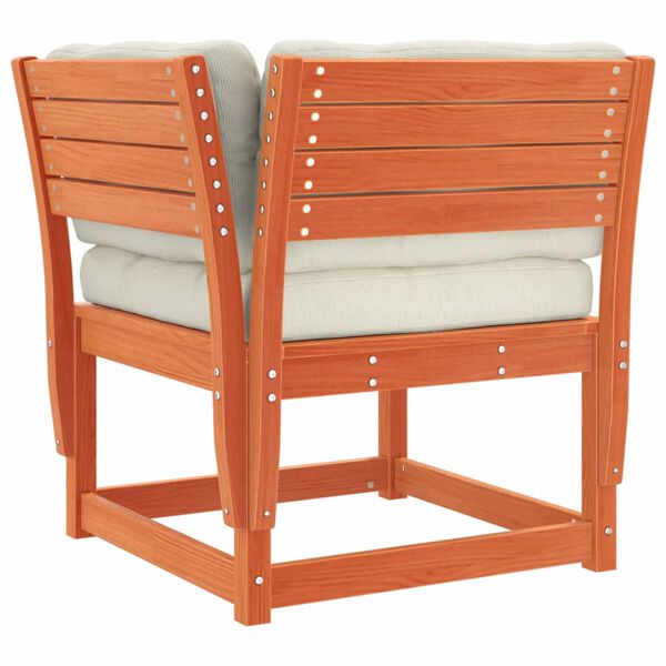 vidaXL 4tlg. Garten-Lounge-Set mit Kissen Wachsbraun Massivholz Kiefer