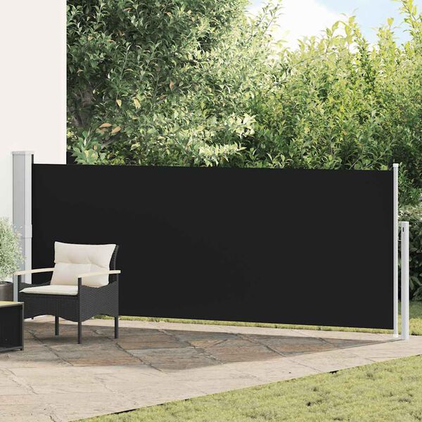 vidaXL Ausziehbare Seitenmarkise 140&times;500 cm Schwarz