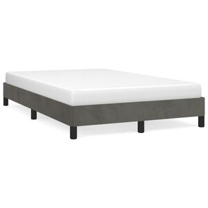 vidaXL Bettgestell ohne Matratze Dunkelgrau 120x200 cm Samt