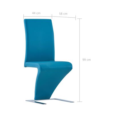 vidaXL Esszimmerstühle in Zick-Zack-Form 4 Stk. Blau Kunstleder