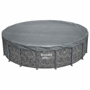 Bestway Poolabdeckung &Oslash;5,49 m Rund Polyester Grau