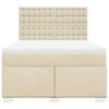 vidaXL Boxspringbett mit Matratze Creme 140x200 cm Stoff