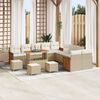 vidaXL Gartensofa-set mit Kissen 14 pcs Beige und Creme
