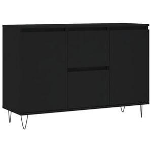vidaXL Sideboard Schwarz 101,5x35x70 cm Holzwerkstoff