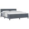 vidaXL Boxspringbett mit Matratze Dunkelgrau 180 x 200 cm Samt