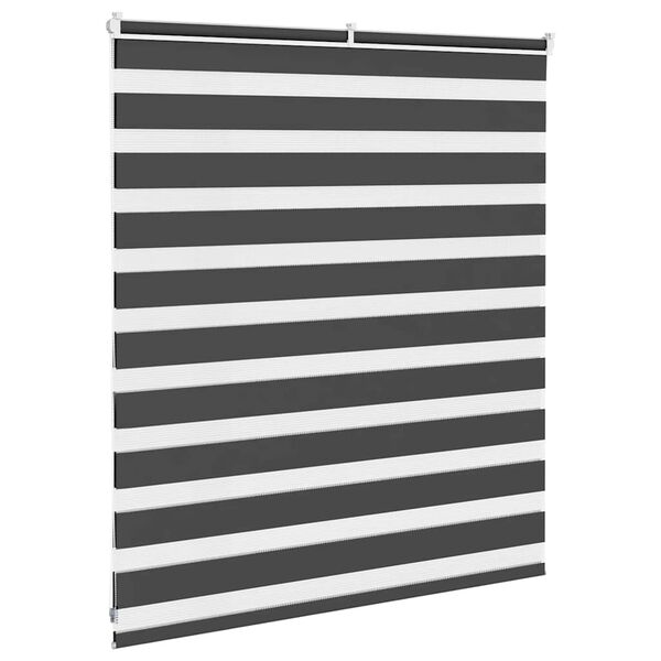 vidaXL Doppelrollo Schwarz 125x100 cm Stoffbreite 120,9 cm Polyester