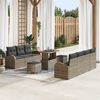 vidaXL Gartensofa-set mit Kissen 10 pcs Grau Poly-Rattan