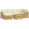 vidaXL Outdoor-Sofagarnitur 7 Stk. Wei&szlig; und Creme Polyester