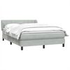 vidaXL Boxspringbett mit Matratze Hellgrau 160x220 cm Samt