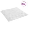 vidaXL Wandpaneele 12 pcs Wei&szlig; Stein 50 x 50 cm XPS Schaum