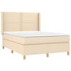 vidaXL Boxspringbett mit Matratze Creme 140x190 cm Stoff