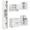 vidaXL Badezimmerm&ouml;bel-Set mit Regal 5 pcs Wei&szlig; Sperrholz und Metall