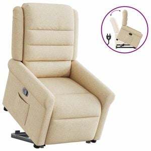 vidaXL Relaxsessel mit Aufstehhilfe Creme Stoff