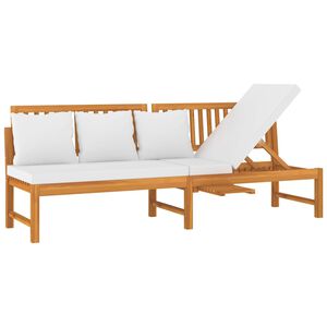vidaxL Tagesbett mit Cremewei&szlig;en Kissen 200x60x75 cm Massivholz Akazie