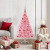 vidaXL K&uuml;nstlicher vorbeleuchteter Weihnachtsbaum Rosa 120 cm PVC