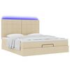 vidaXL Ottoman-Bett mit Matratze & LEDs Creme 180x200 cm Stoff