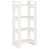 vidaXL B&uuml;cherregal/Raumteiler Wei&szlig; 60x35x125 cm Massivholz