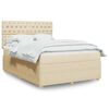 vidaXL Boxspringbett mit Matratze Creme 140x200 cm Stoff