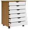 vidaXL Rollschrank mit Schubladen MOSS Honigbraun Massivholz Kiefer