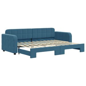 vidaXL Tagesbett Ausziehbar Blau 80x200 cm Samt