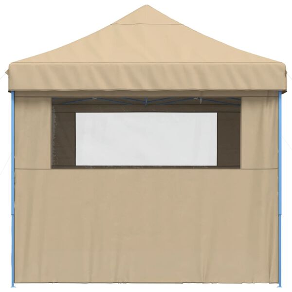 vidaXL Partyzelt Faltbar Pop-Up mit 4 Seitenteilen Beige