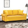 vidaXL 2-Sitzer-Sofa mit Kissen Hellgelb 140 cm Samt