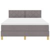 vidaXL LED Boxspringbett mit Matratze mit LED Taupe 160 x 200 cm Stoff