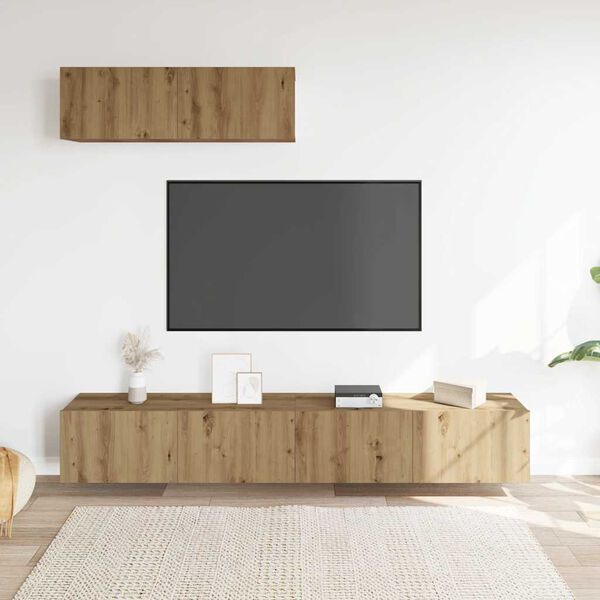 vidaXL TV-Wandschränke 3 Stk. Artisan-Eiche 100x30x30 cm Holzwerkstoff