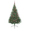 vidaXL K&uuml;nstlicher vorbeleuchteter Weihnachtsbaum Gr&uuml;n 180 cm PVC