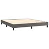 vidaXL Boxspringbett mit Matratze & LED Grau 160x200 cm Kunstleder