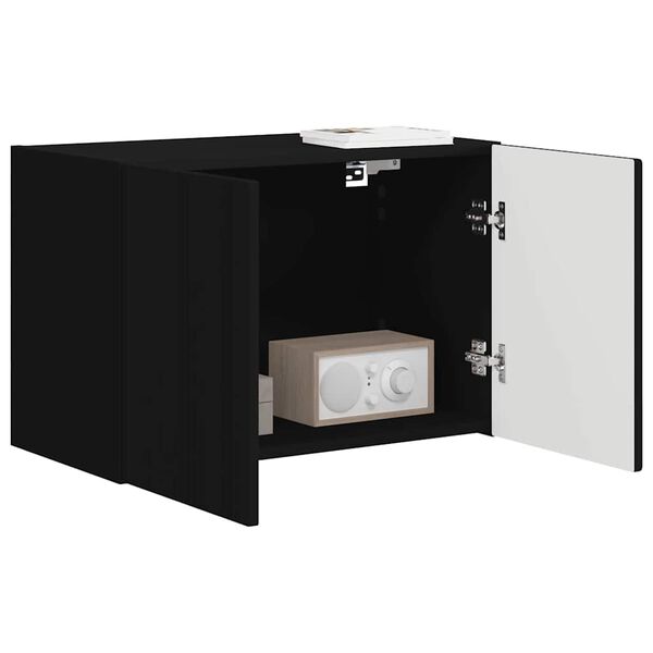 vidaXL TV-Wandschrank Schwarz 59,5 x 31 x 40 cm Holzwerkstoff