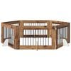vidaXL Hundetor mit St&auml;ndern 6 pcs Altholz 100 x 60 cm Holzwerkstoff