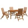 vidaXL 5-Piece Garden Dining Set Natur Massivholz Akazie