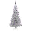 vidaXL Weihnachtsbaum mit 300 LEDs mit St&auml;nder Silber 210 cm PET