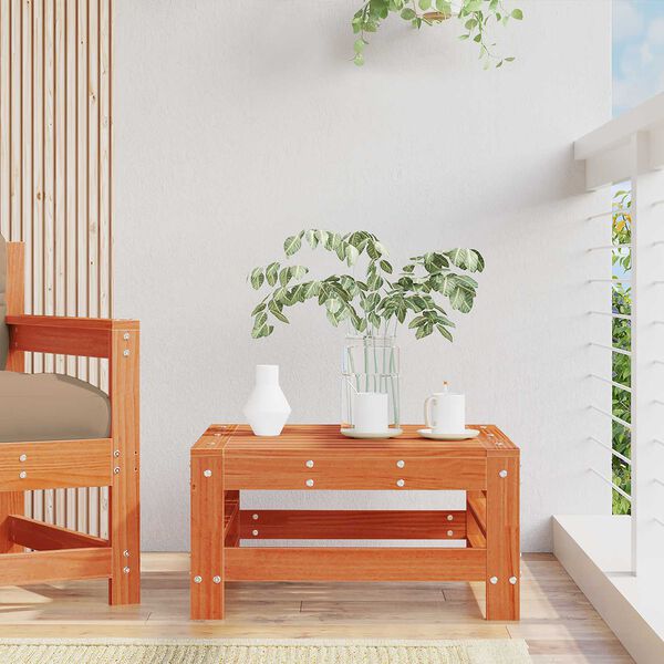 vidaXL Gartenfu&szlig;st&uuml;tze Massives Kiefernholz Wachsbraun