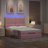 vidaXL Ottoman-Bett mit Matratzen & LEDs Rosa 140x200 cm Samt