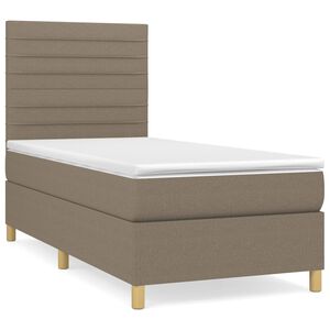 vidaXL Boxspringbett mit Matratze Taupe 80x200 cm Stoff