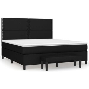 vidaXL Boxspringbett mit Matratze Schwarz 160x200 cm Stoff