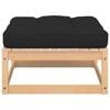 vidaXL Garten-Fußhocker mit Kissen 2 Stk. Massivholz Kiefer