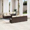 vidaXL Gartensofa-set mit Kissen mit Speicher 9 pcs Braun Poly Rattan