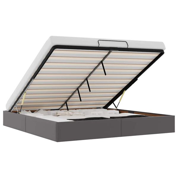 vidaXL Ottoman-Bett ohne Matratze Grau 180x200 cm Kunstleder