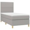 vidaXL Boxspringbett mit Matratze Hellgrau 90x200 cm Stoff