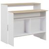 vidaXL Bartisch mit 2 Tischplatten Wei&szlig; und Eichefarben 130x40x120 cm
